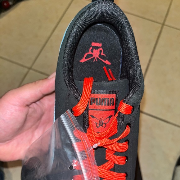 Puma Dua Lipa Platform WMNS Mayze Suede Black Blue Glow Sneakers - Picture 6 of 9